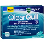 Qlear Quil Nightime Sinus and Congestion 24 Liquicaps 