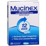 MUCINEX RELIEVES CHEST CONGESTION 20 TABLETS