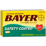 Bayer Aspirin 325mg Safety Coated 100 Tablets 