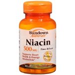 Sundown Naturals Niacin 500 mg 60 Caplets 