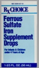 Rx Choice Ferrous Sulfate Iron Supplement Drops 3 fl oz 