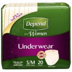 Depend For Women Underwear Moderate Absorbency Soft Peach Small/Medium