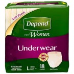 Depend For Women Underwear Moderate Absorbency Soft Peach Large