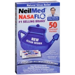 NeilMed NasaFlo Neti Pot with 50 Premixed Packets 240 ml 