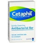 Cetaphil Gentle Cleansing Antibacterial Bar for Dry, Sensitive Skin 4.5 oz 