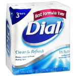 Dial White Antibacterial Deodorant Soap 3- 4 oz bars 